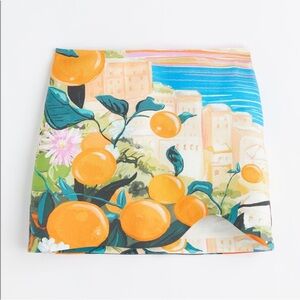 H&M Vibrant Lemon Print Mini Skirt